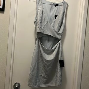 Dressed the Best Silver Sparkly Cutout Bodycon Mini Dress